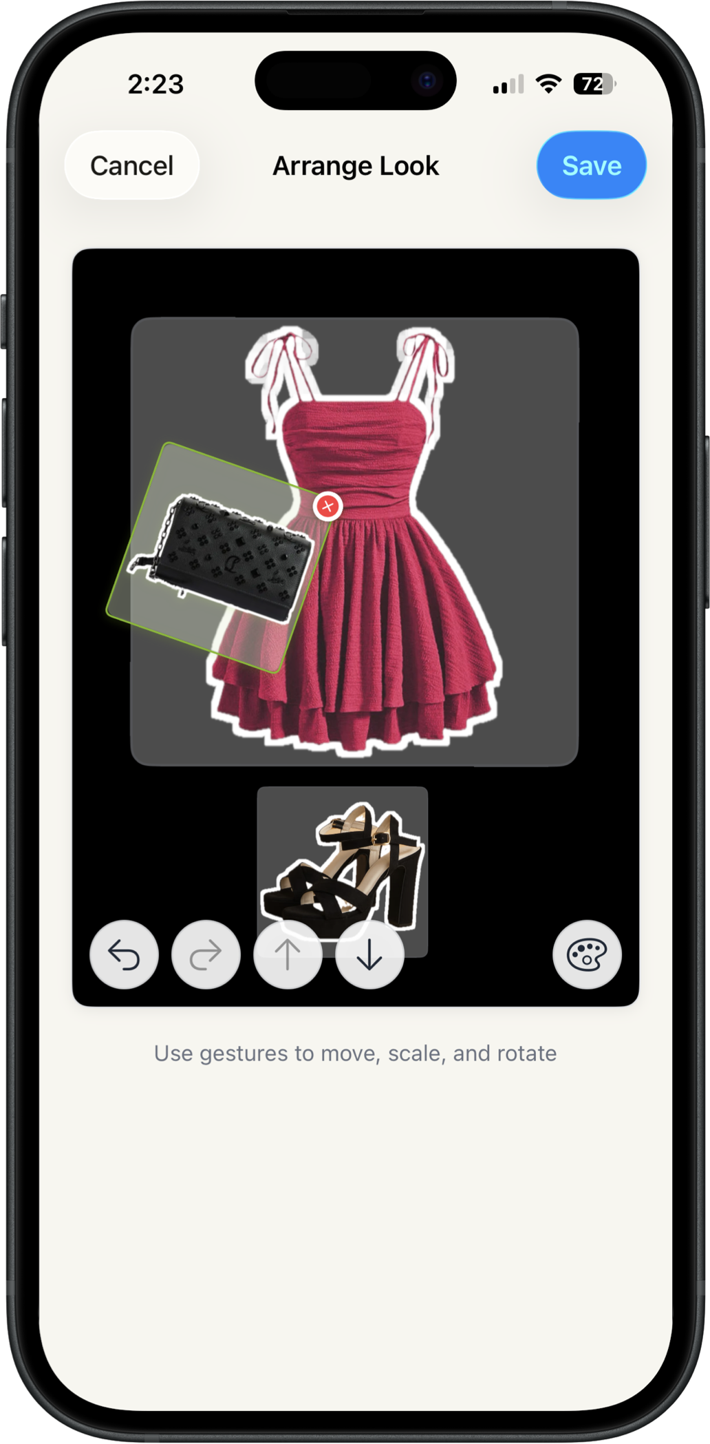 Outfit creation interface